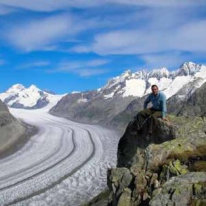 panorama ghiacciaio di Fiesch Svizzera, ricerca minerali